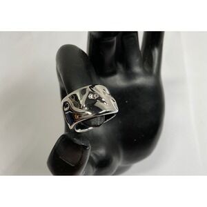 RLM Studio Sterling Silver 925 Pray Sculptural Band Ring Size 6 with Box Pouch